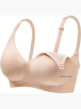 Nursing Bra with Jelly Strip Support, Wireless Maternity Bra, Racerback